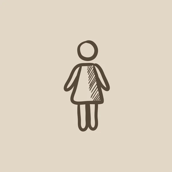 Zakelijke vrouw schets pictogram. — Stockvector