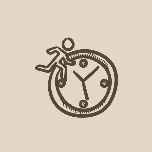 Time management skiss ikon. — Stock vektor
