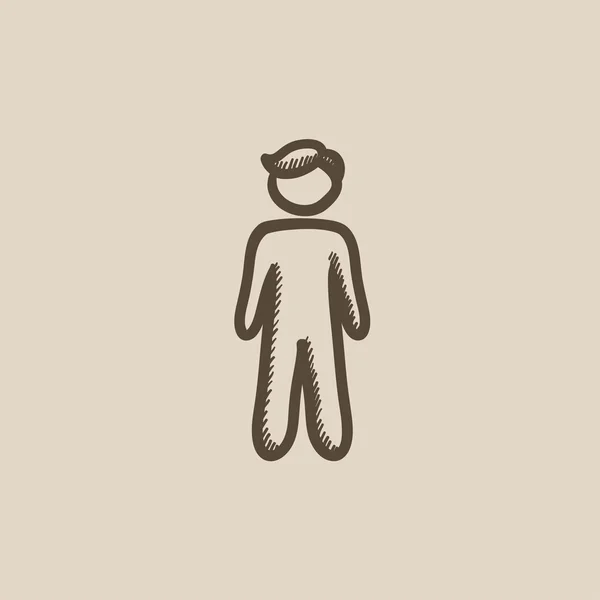 Businessman standing sketch icon. — Stock Vector