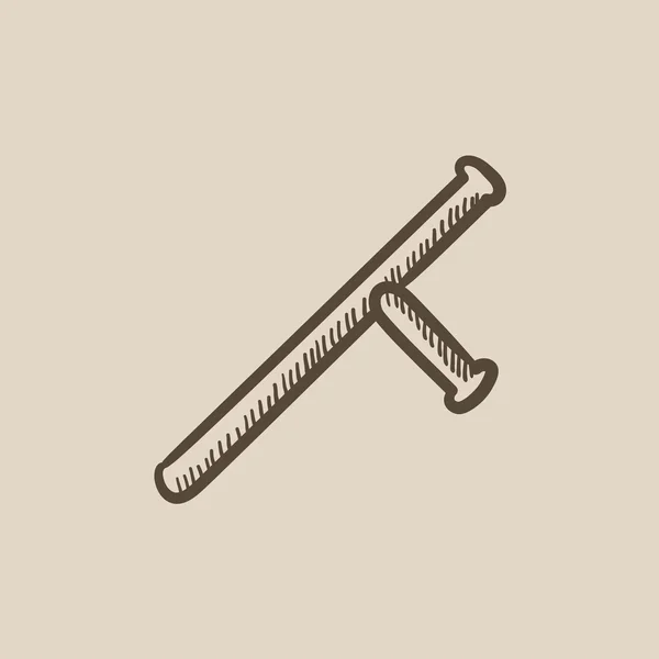 Icono de boceto de bastón . — Vector de stock