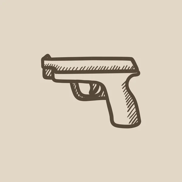 Icono de esbozo pistola . — Vector de stock