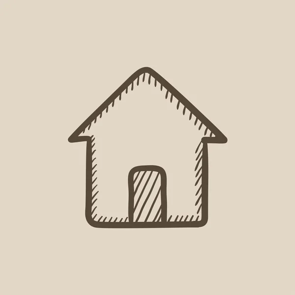 Casa icono de boceto . — Vector de stock