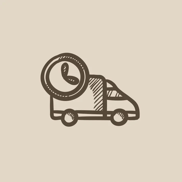 Delivery truck sketch icon. — Stock Vector