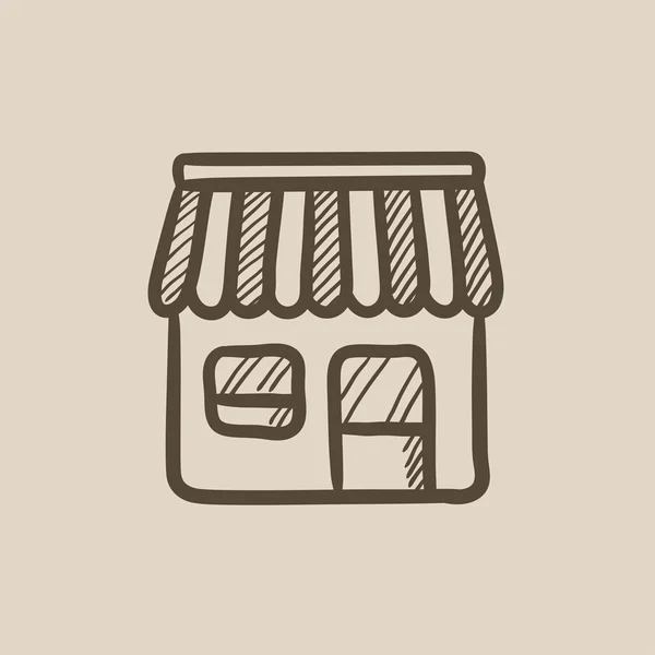 Icono de boceto de tienda . — Vector de stock