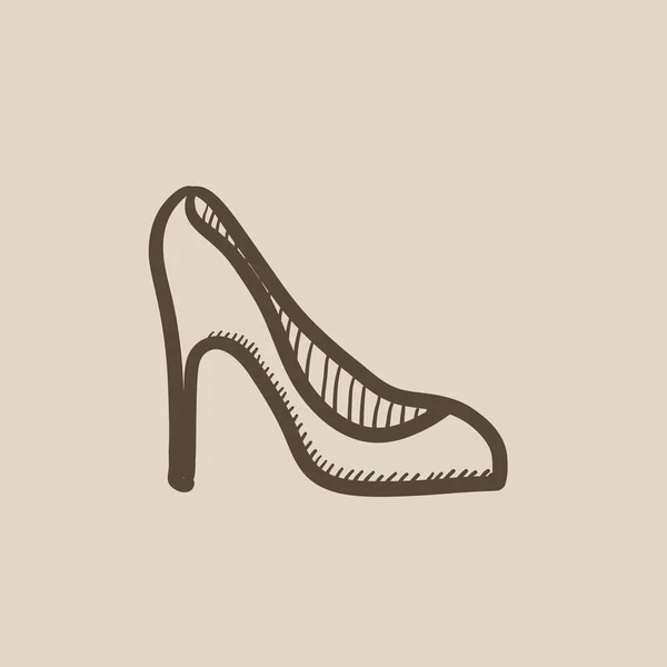 Talón zapato bosquejo icono . — Vector de stock