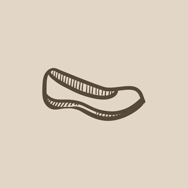 Female shoe sketch icon. — Stock Vector