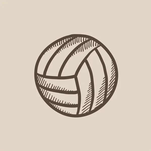 Volleyboll bollen skiss ikon. — Stock vektor