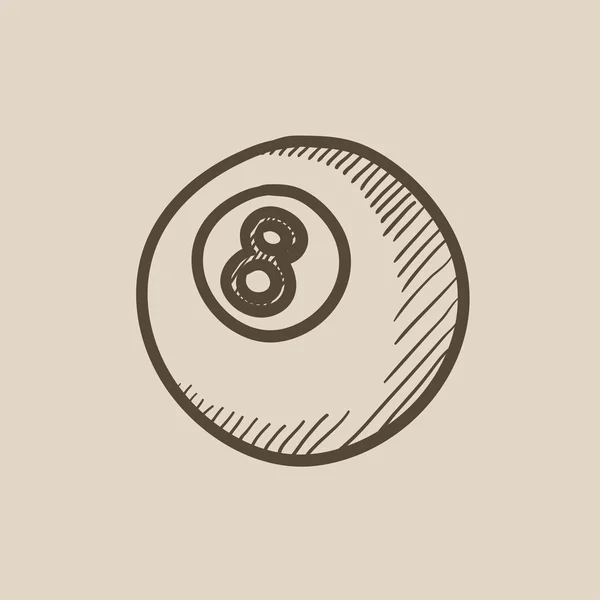 Icono de dibujo de bola de billar . — Archivo Imágenes Vectoriales