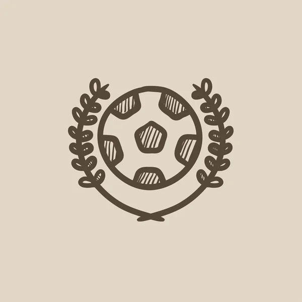 Badge de football icône croquis . — Image vectorielle