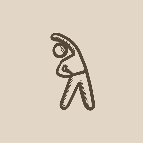 Hombre haciendo ejercicios bosquejo icono . — Archivo Imágenes Vectoriales