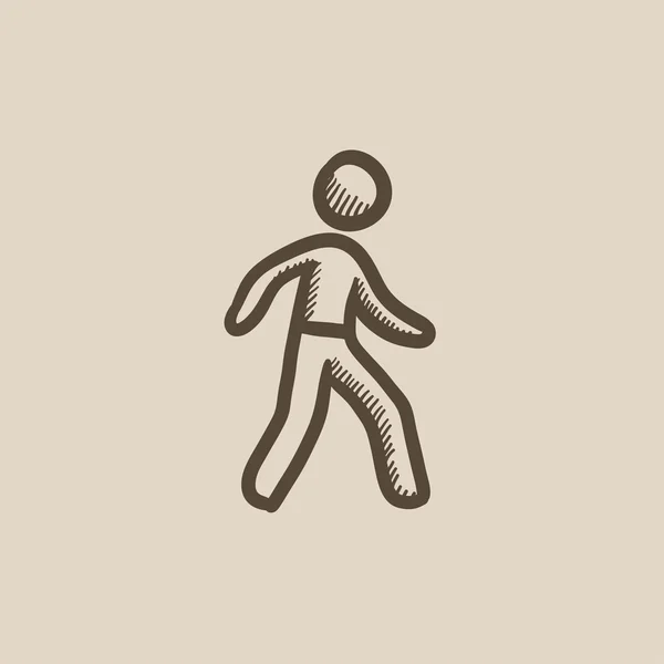Pedestrianism croquis icône . — Image vectorielle