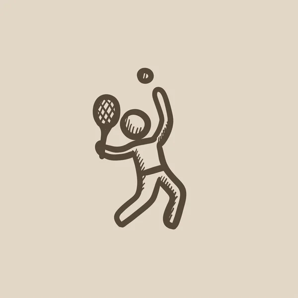 Mann spielt große Tennis-Ikone. — Stockvektor