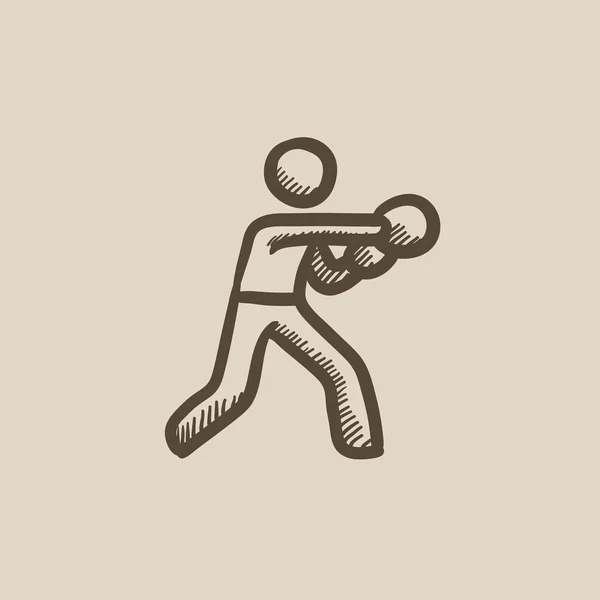 Icono de bosquejo boxeador masculino . — Vector de stock