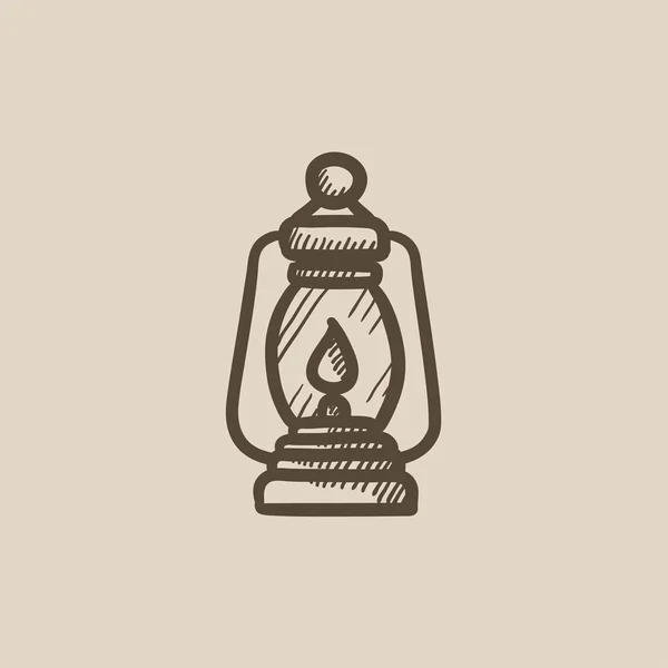 Camping lantaarn schets pictogram. — Stockvector