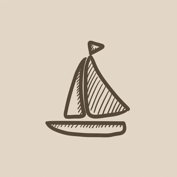 Zeilboot schets pictogram. — Stockvector