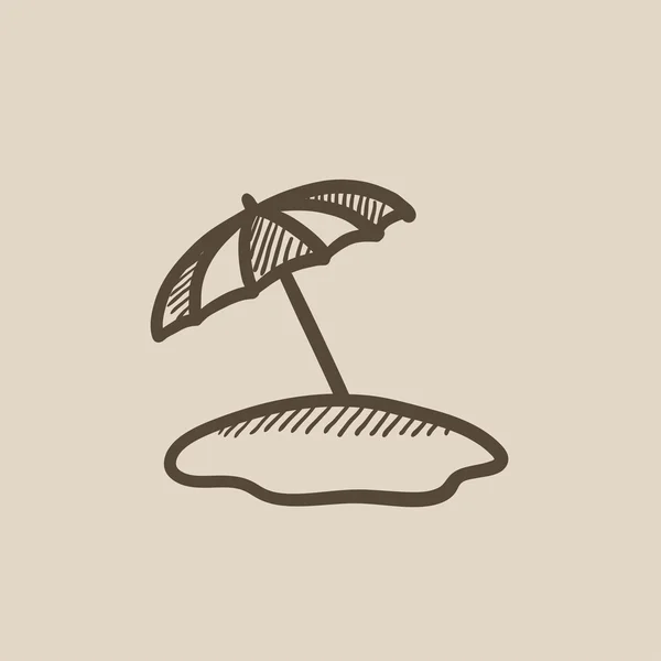 Plaży parasol szkic ikona. — Wektor stockowy