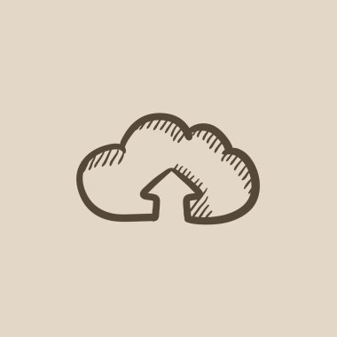 Kroki simgesi yukarı ok ile bulut.