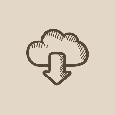 Kroki simgesi aşağı ok ile bulut.