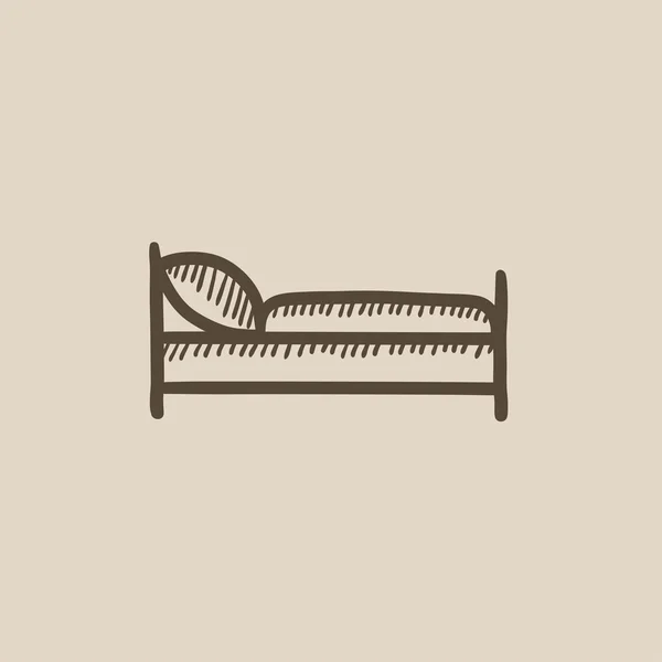 Boceto de la cama icono . — Vector de stock