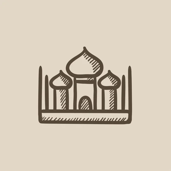 Pictogram van de schets van de moskee. — Stockvector