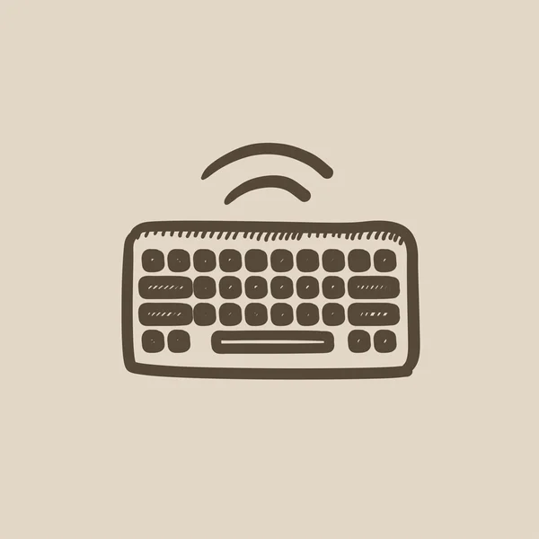 Wireless keyboard sketch icon. — Stock Vector