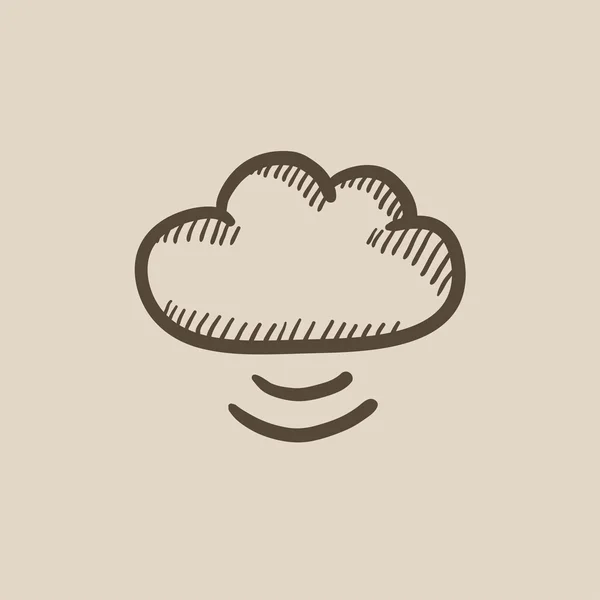 Cloud computing skica ikony. — Stockový vektor