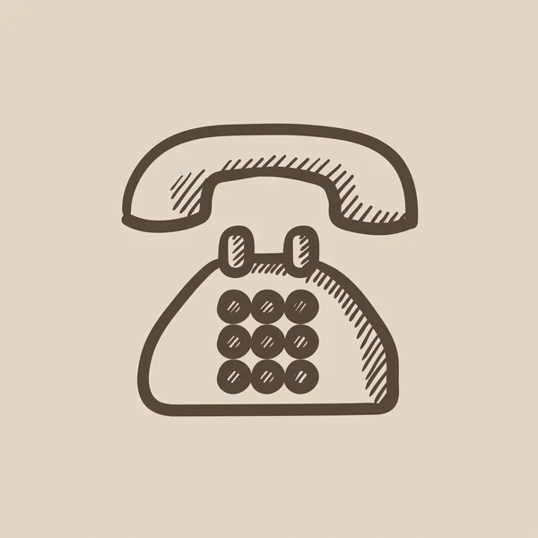 Schets telefoonpictogram. — Stockvector