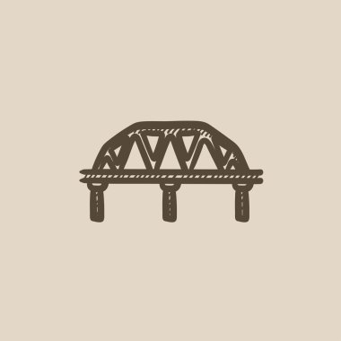 Tren yolu köprüsü kroki simgesi.