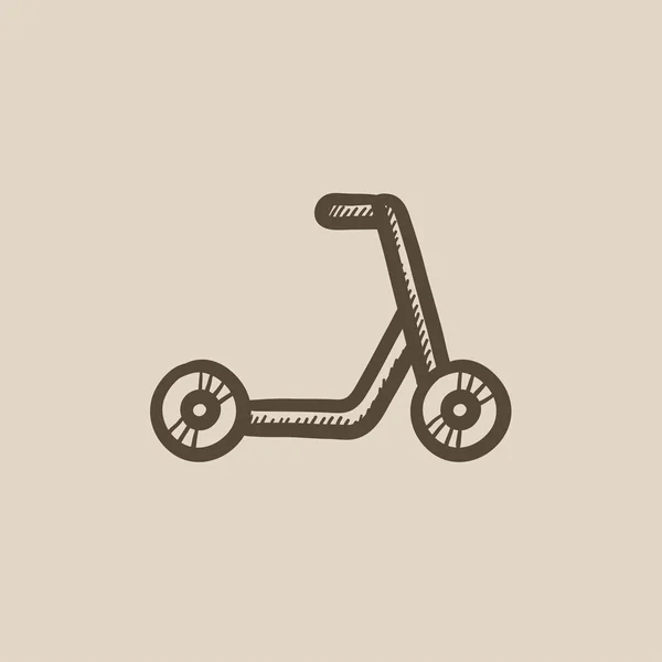 Tekme scooter kroki simgesi. — Stok Vektör