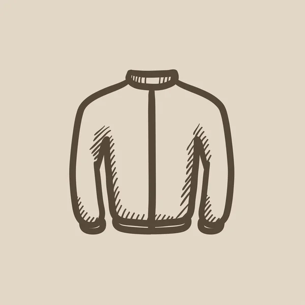 Biker Jacke Skizze Ikone. — Stockvektor
