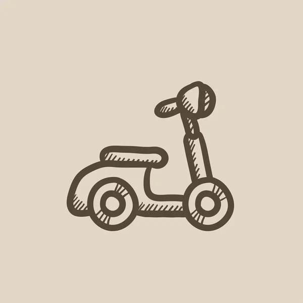 Pictogram van de schets van de scooter. — Stockvector