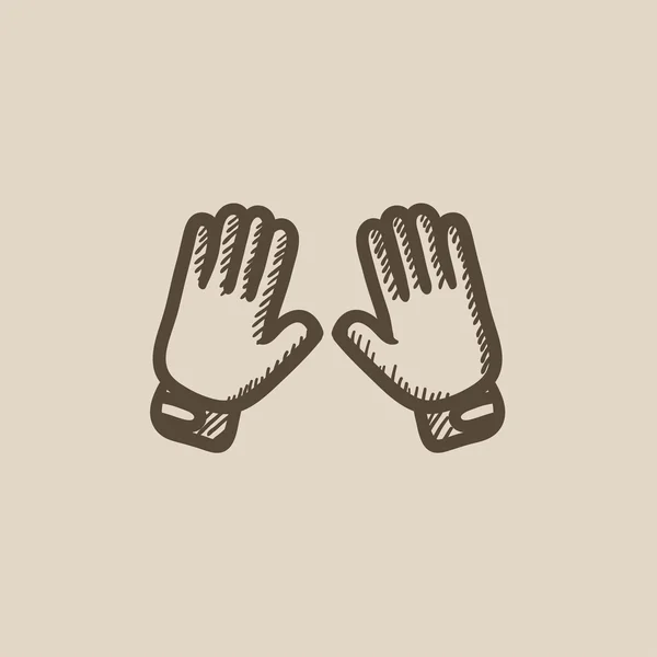 Guantes de moto bosquejo icono . — Vector de stock