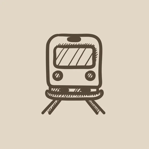 Vue arrière de l'icône du croquis de train . — Image vectorielle