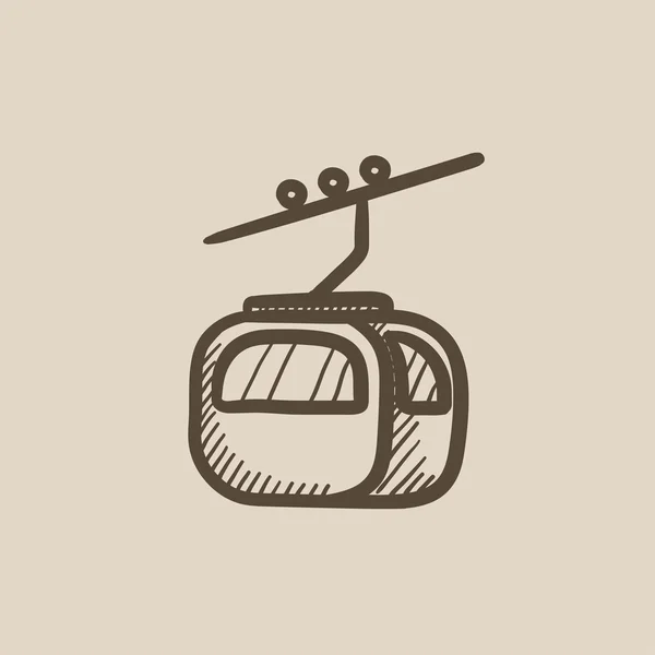 Icono de boceto funicular . — Vector de stock