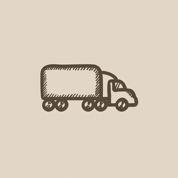Ícone de esboço caminhão de entrega . —  Vetores de Stock