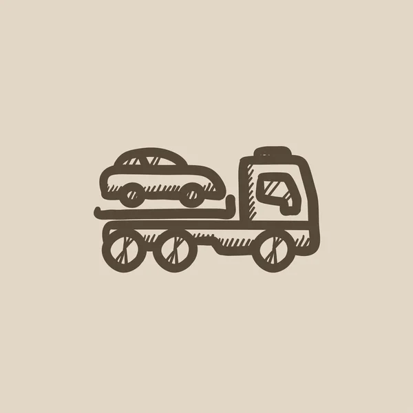 Auto, závěsné truck skica ikony. — Stockový vektor