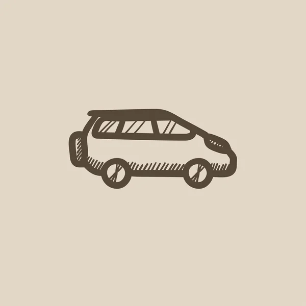 Icono de boceto de minivan . — Vector de stock