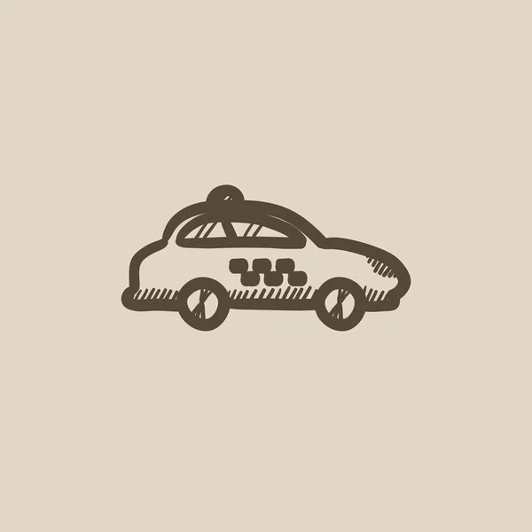 Taxi auto schets pictogram. — Stockvector