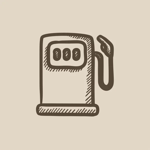 Icono de boceto de gasolinera . — Vector de stock