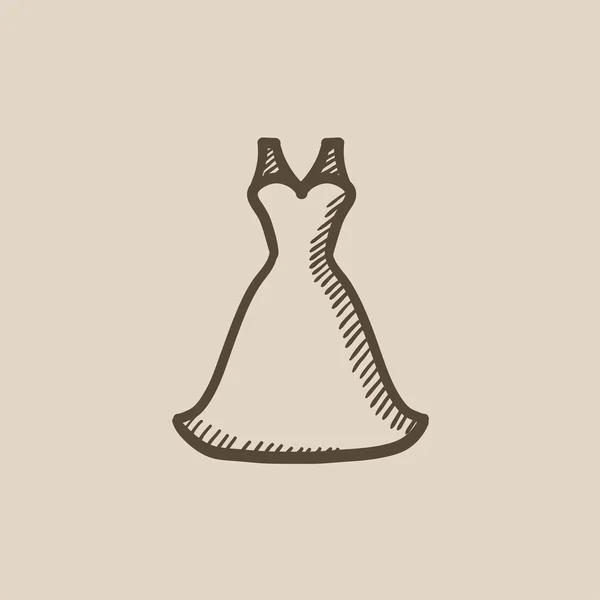 Vestido de novia icono de boceto . — Archivo Imágenes Vectoriales