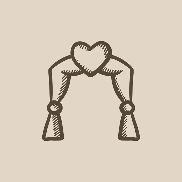 Icono de dibujo de arco de boda . — Vector de stock