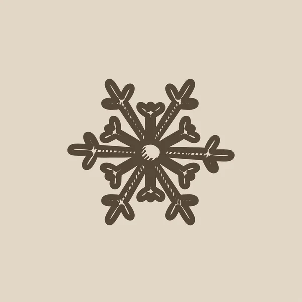 雪の結晶のスケッチのアイコン. — ストックベクタ