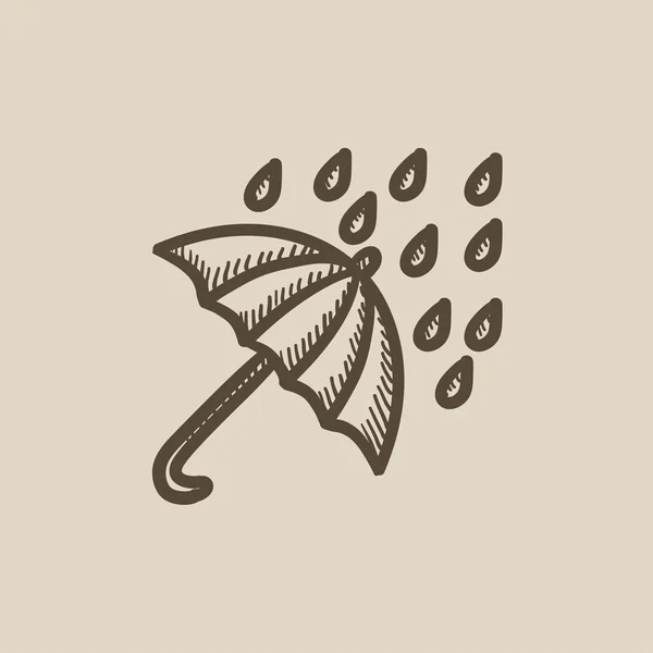 Regen- und Regenschirm-Ikone. — Stockvektor