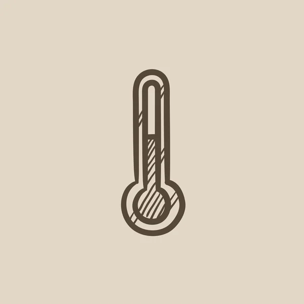 Thermometer schets pictogram. — Stockvector