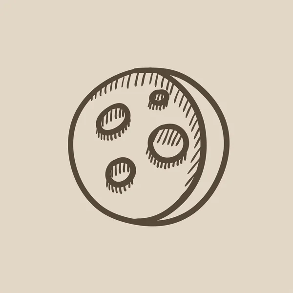 Luna superficie con hoyos de queso icono de boceto . — Archivo Imágenes Vectoriales