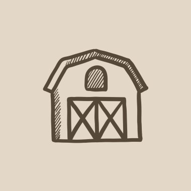 Çiftlik binaları simgesi kroki.