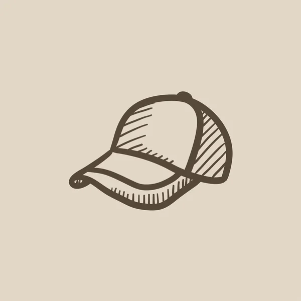 Chapeau de baseball croquis icône . — Image vectorielle