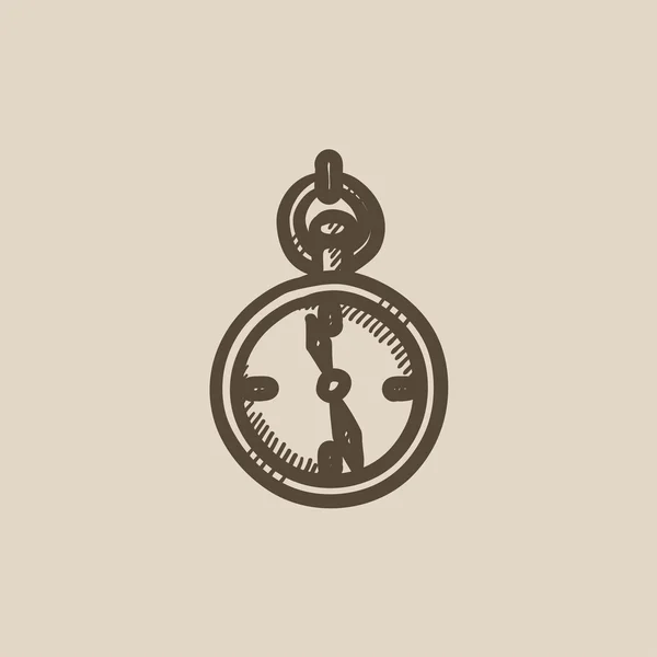 Pocket watch schets pictogram. — Stockvector