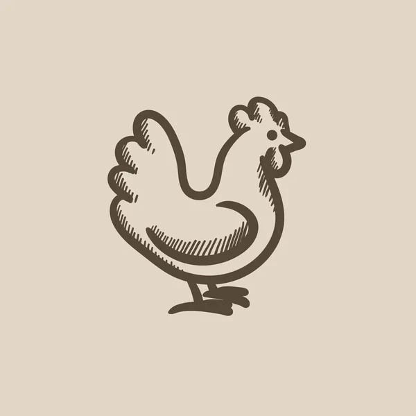 Chicken sketch icon. — Stock Vector