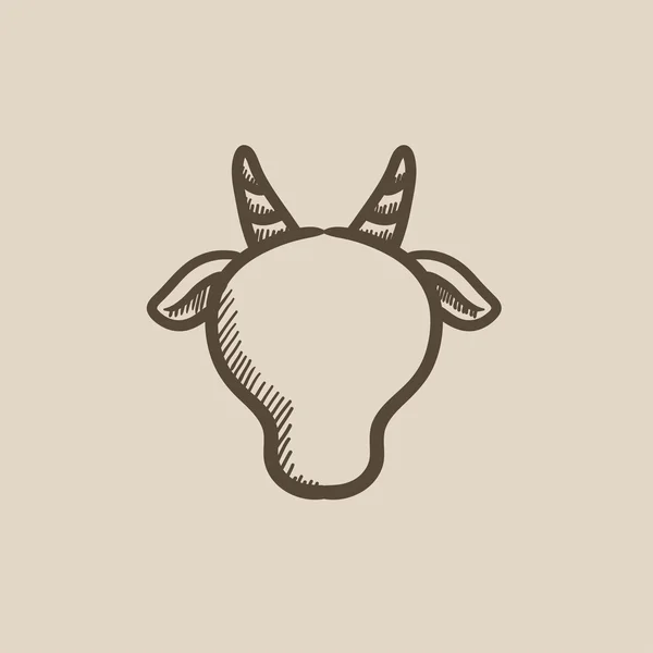 Ícone de esboço cabeça de vaca . — Vetor de Stock